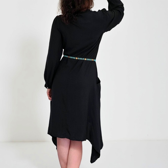 NWT Vix Paula Hermanny High-Low Black Long-Sleeve Dress - Picture 7 of 14